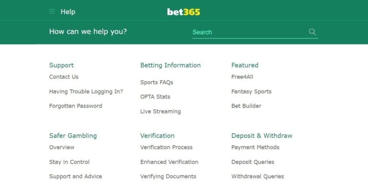 Bet365 Sports FAQ