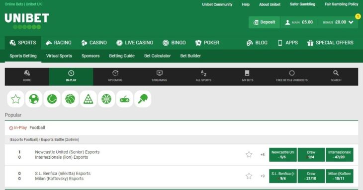 Unibet Sports betting