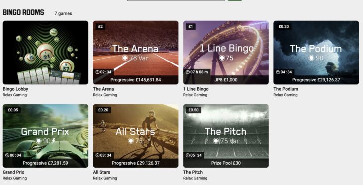Unibet Bingo Rooms