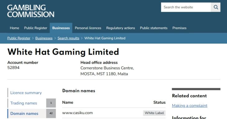 Casiku UK licence