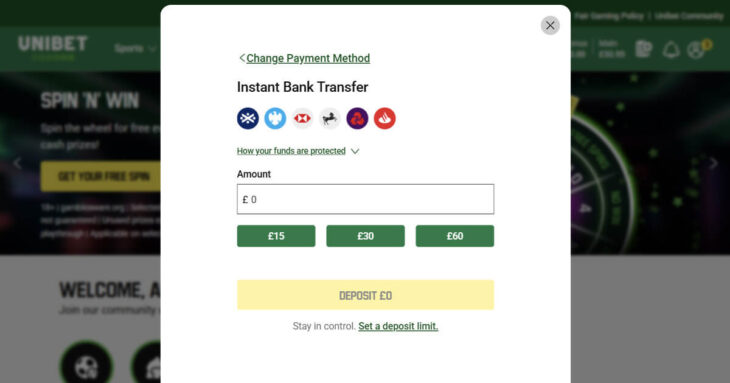 Instant bank transfer casino