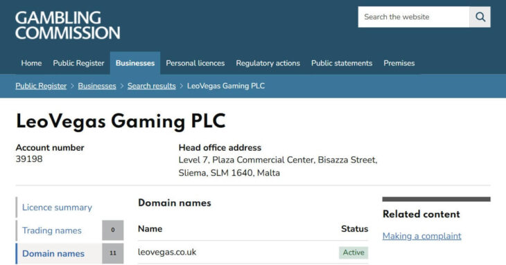 LeoVegas UK licence