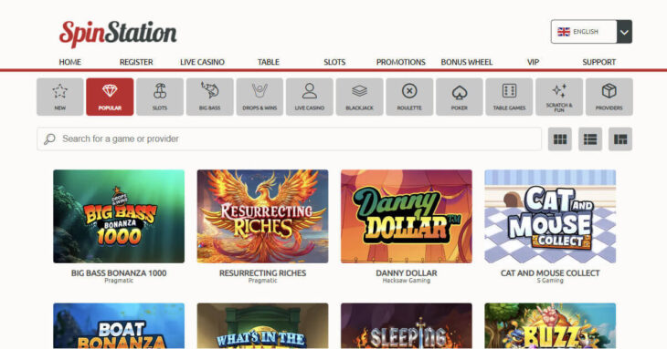 Spin Station casino games