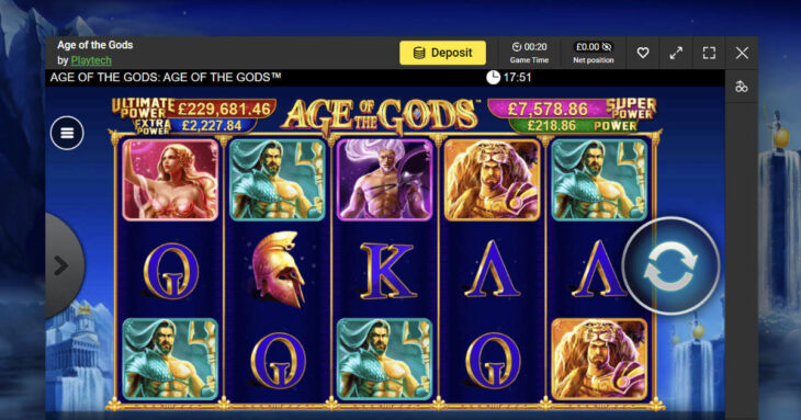 Age of the Gods jackpot