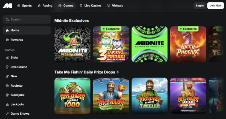 Midnite Casino game library