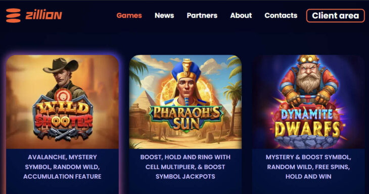 Zillion Games slots features