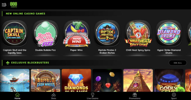 888 Casino games library