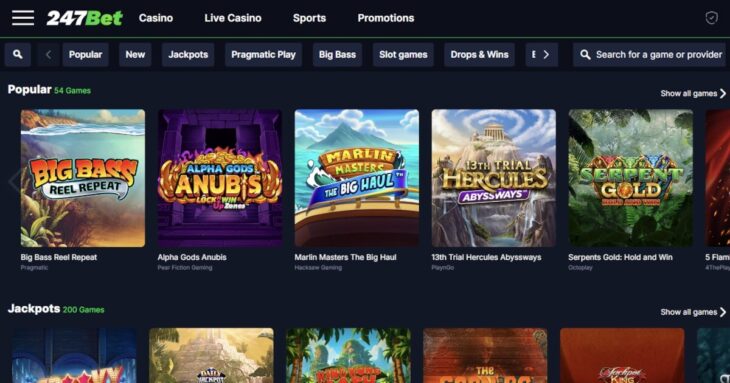 247Bet games library