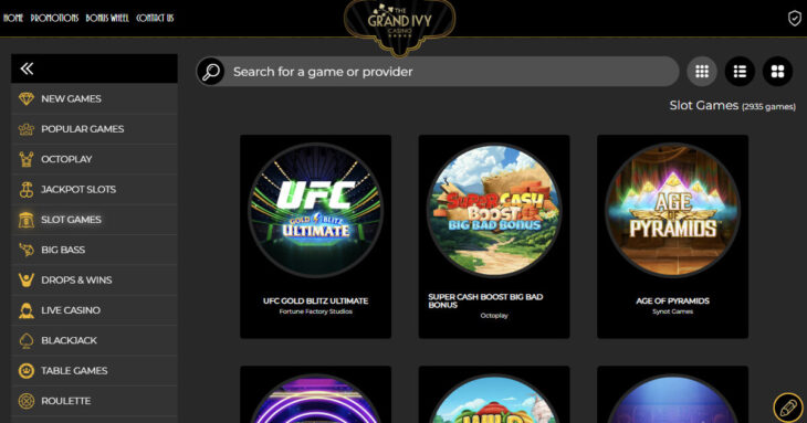 Grand Ivy Casino games
