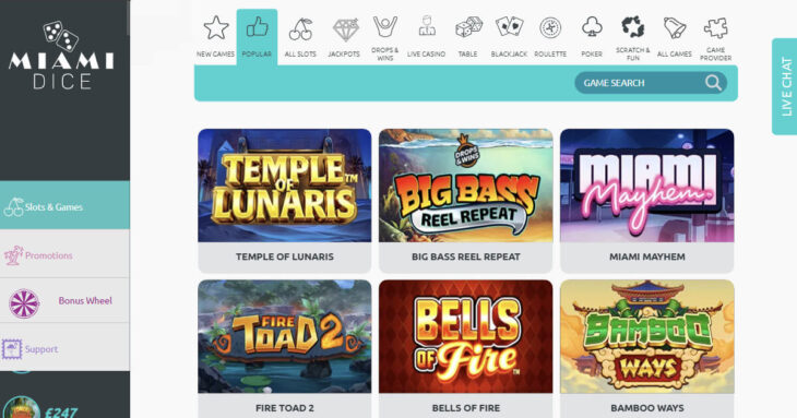 Miami Dice Casino games