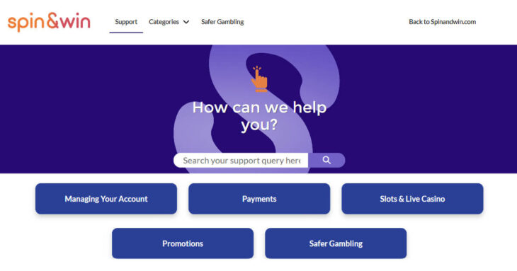 Spin and Win support