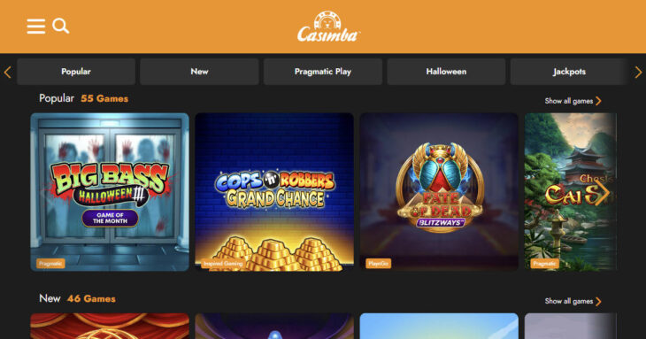Casimba casino games