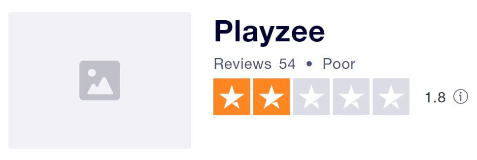 Playzee's TrustPilot score