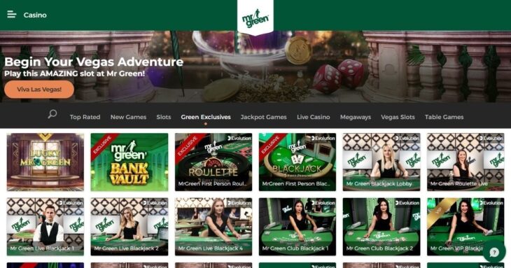 Exclusive casino games at Mr Green